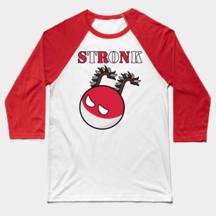 Polandball - Poland Stronk with Hussar Wings Baseball T-Shirt